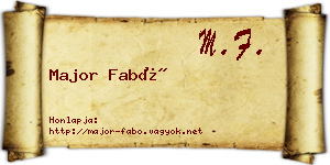 Major Fabó névjegykártya